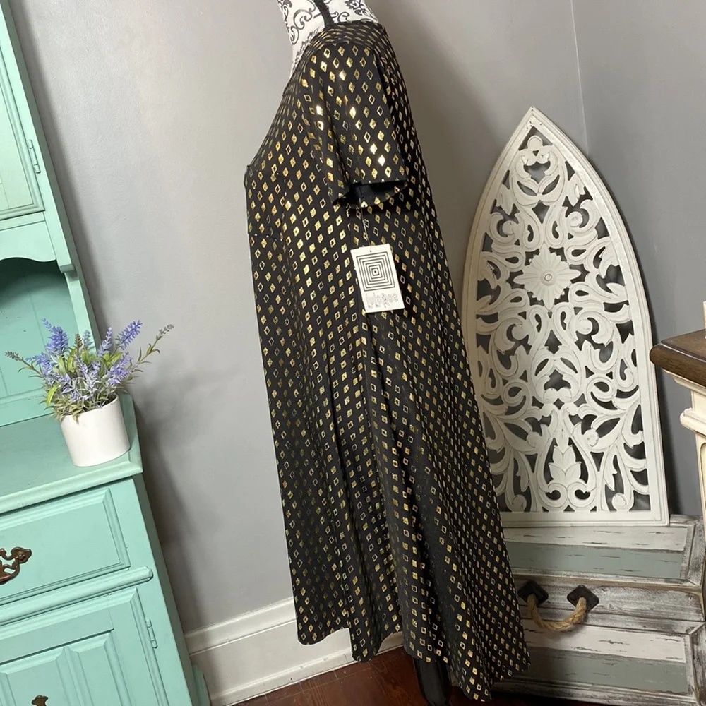 Lularoe Carly Dress Elegant Collection Black w/ Gold Shimmer Size XS NWT - Picture 6 of 10